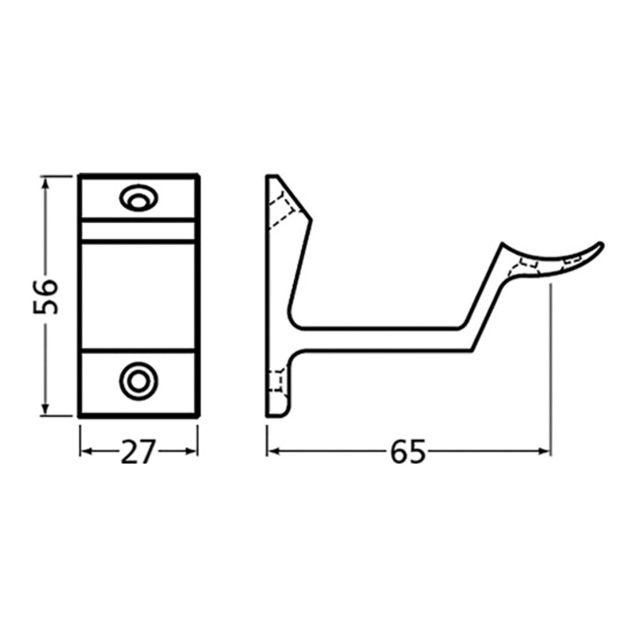 Hermeta Main courante Support 3542 Alu.silver.elox.curved Support