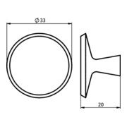 Hermeta Möbelknopf 3751 Alu-Guss ku.-besch.schwarz m.Schraube M4x25mm-4