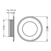 Hermeta Poignée encastrée porte coulissante alu argenté anodisé rond EL.-D. 50 mm-3