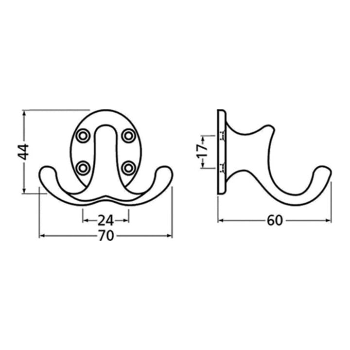Hermeta Sheathing 0029 version double A. Aluminium 60mm. anodisé argent. H.47mm