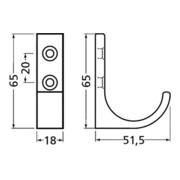 Hermeta Sheathing 0149 version simple A. 51,5mm aluminium argent anodisé. H.65mm-4