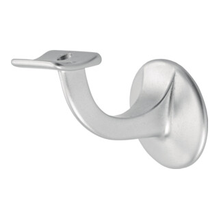 Hermeta Support de main courante 3501 aluminium argenté anodisé avec plaque murale 56 mm appui incurvé