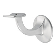 Hermeta Support de main courante 3501 aluminium argenté anodisé avec plaque murale 56 mm appui incurvé