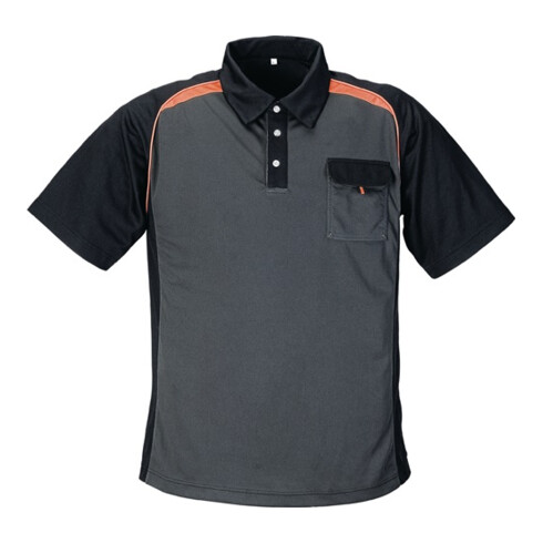 Terratrend Herrenpoloshirt CoolDry dunkelgrau/schwarz/orange