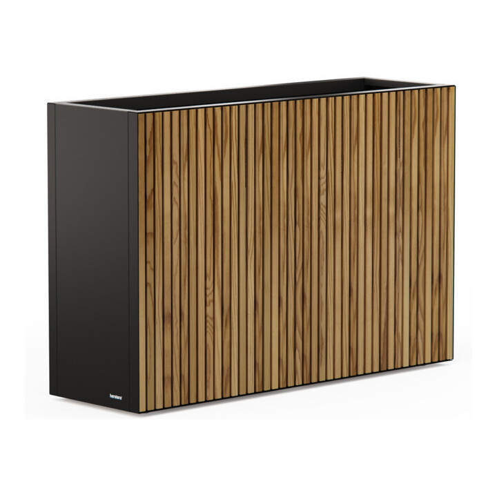 Herstera Garden Bac à plantes Deco Planter Divider L noir/naturel 40 × 120 × 80 cm
