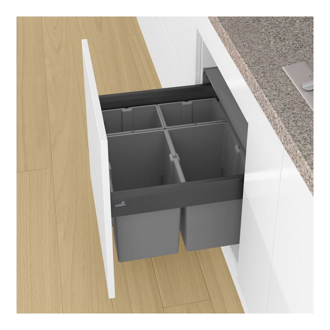 Hettich Abfallsyst.-Rahmen ArciTech Pull 9279404 KB 600mm St anthrazit Pulverbesch.