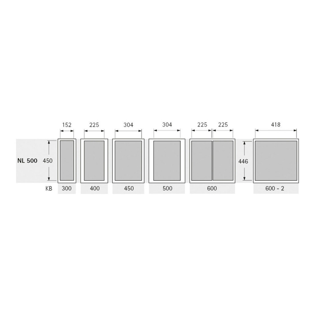 Hettich Abfallsyst.-Rahmen ArciTech Pull 9279404 KB 600mm St anthrazit Pulverbesch.