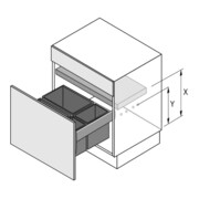 Hettich Abfallsystem-Rahmen AvanTech YOU Pull 9278336, KB 600mm STA anthrazit pulverb.-4