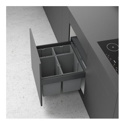 Hettich Abfallsystem-Rahmen AvanTech YOU Pull 9278337, KB 600mm STA anthrazit pulverb.