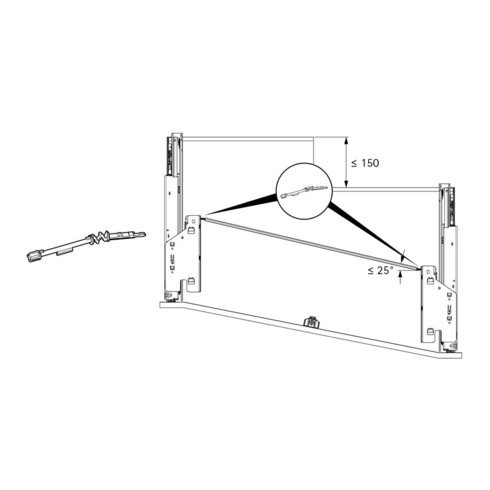 Hettich Adaptateur tiroir flexible, 9262213 anthracite
