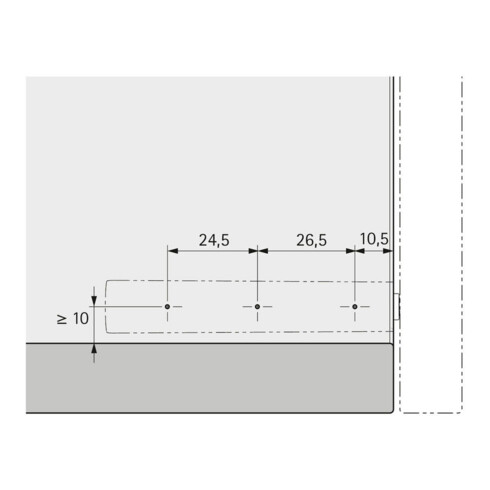 Hettich Amortisseur pour charnière à clipser Push to open Pin, 9089601 plastique gris clair