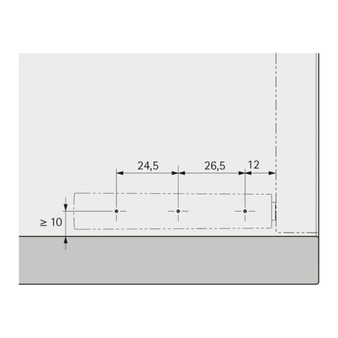 Hettich Amortisseur pour charnière à clipser Push to open Pin, 9089601 plastique gris clair