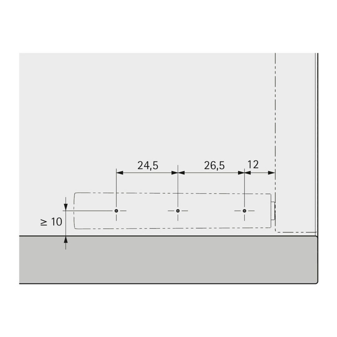 Hettich Amortisseur pour charnière à clipser Push to open Pin, 9089601 plastique gris clair