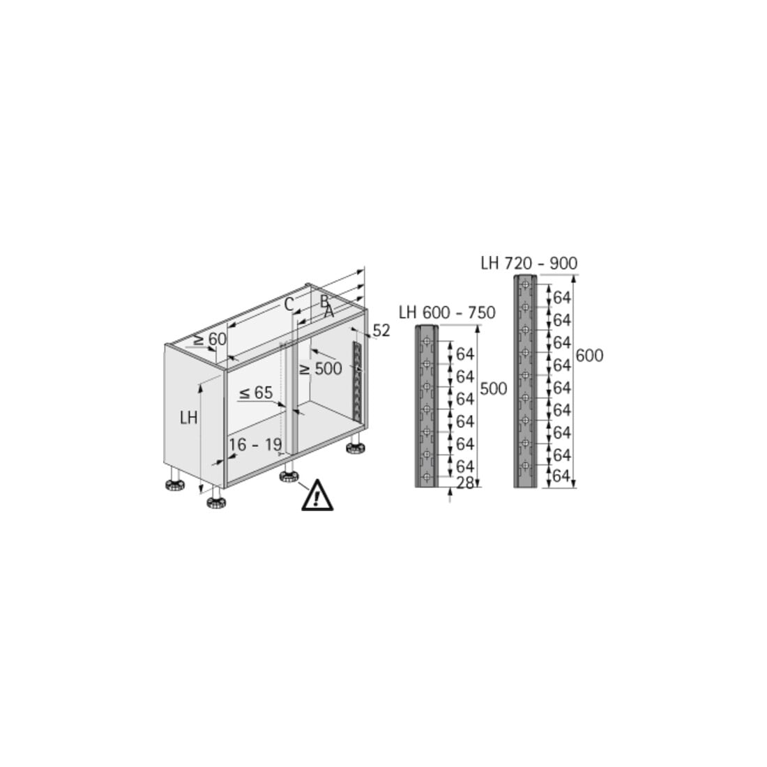 Hettich Armoire de cuisine d'angle pivotante Arena CLASSIC/Lemans II 9136171,600mm,chr