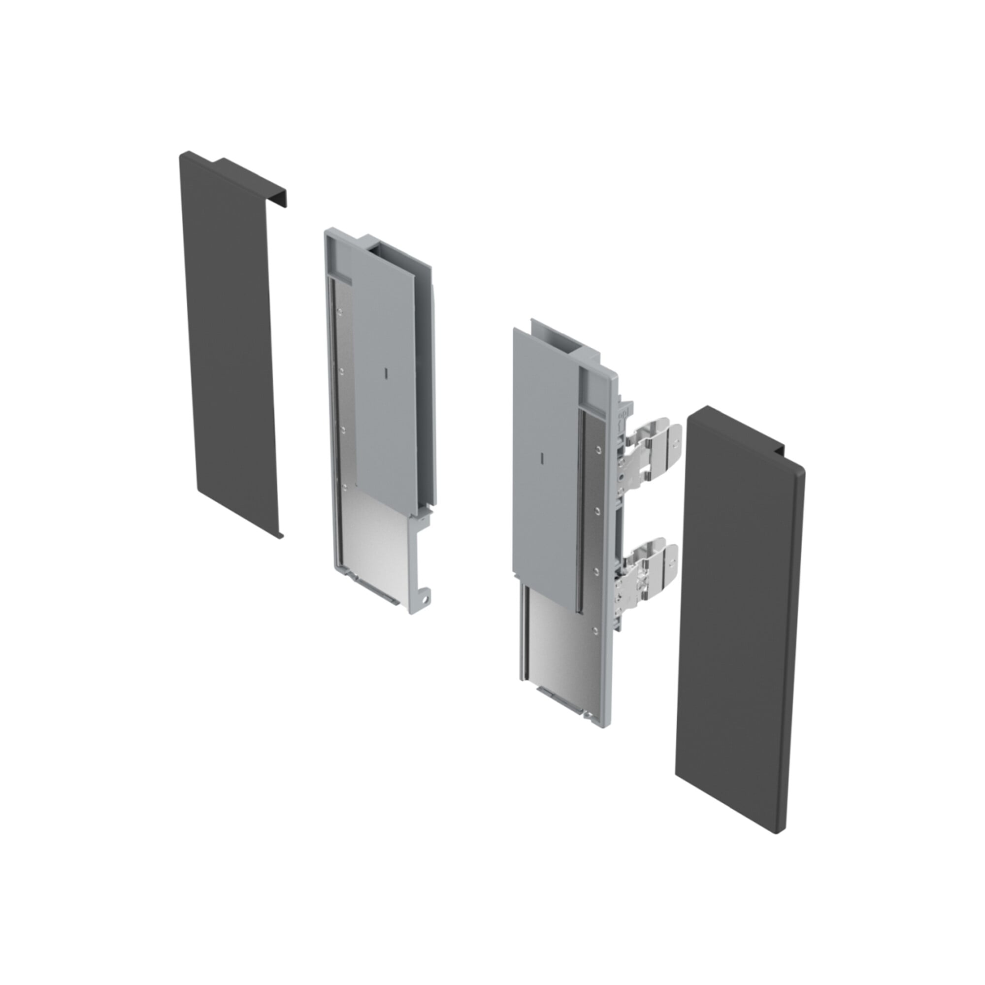 Hettich AvanTech YOU Set Verbinder für gestaltbare Innenfront, Nutzung mit Zarge, Systemhöhe 187, anthrazit