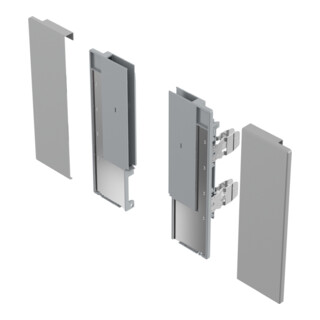 Hettich AvanTech YOU Set Verbinder für gestaltbare Innenfront, Nutzung mit Zarge, Systemhöhe 187, silber
