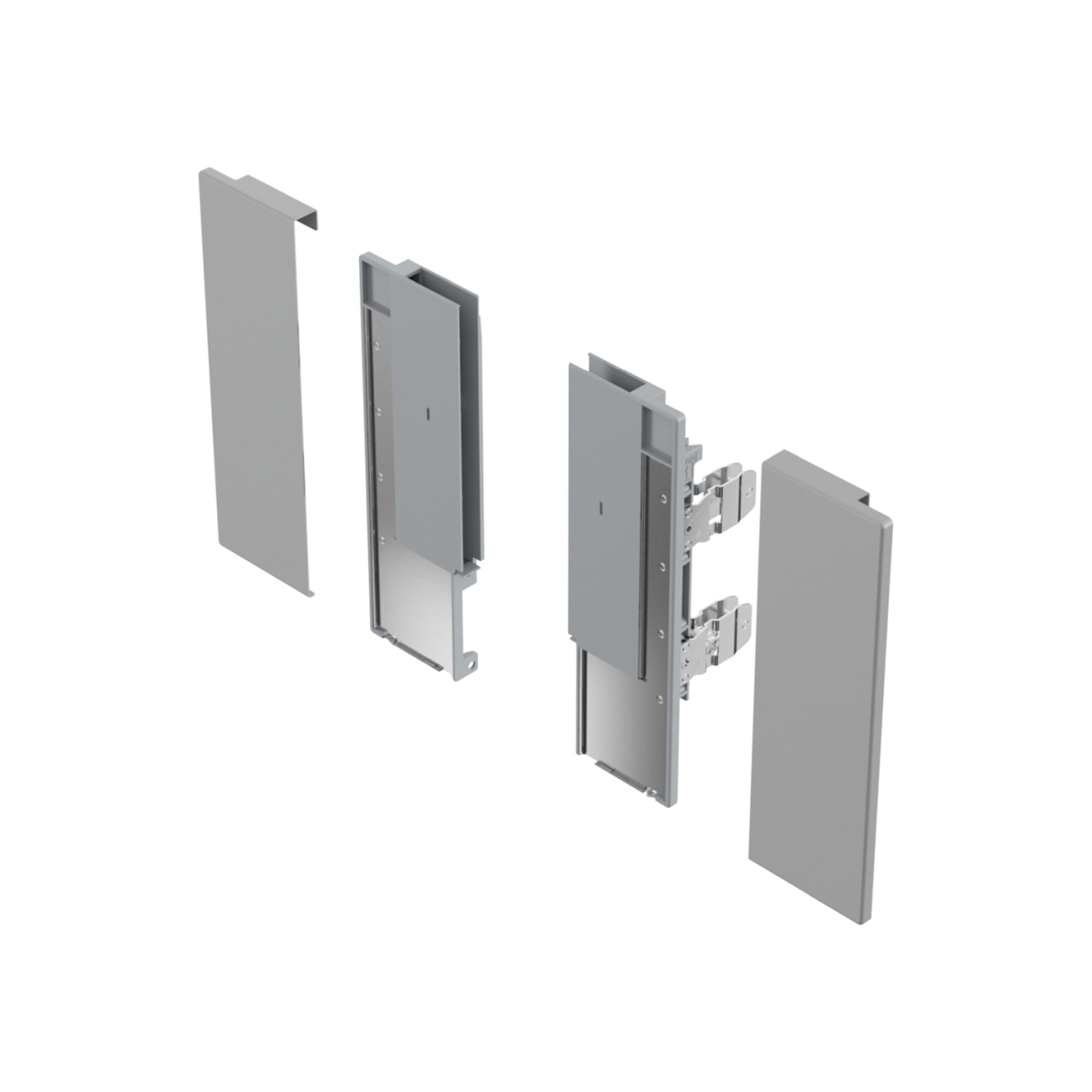 Hettich AvanTech YOU Set Verbinder für gestaltbare Innenfront, Nutzung mit Zarge, Systemhöhe 187, silber