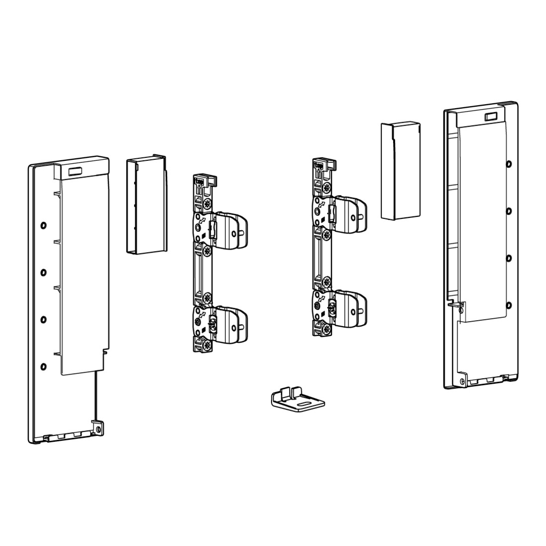 Hettich AvanTech YOU Set Verbinder für gestaltbare Innenfront, Nutzung mit Zarge, Systemhöhe 187, weiß