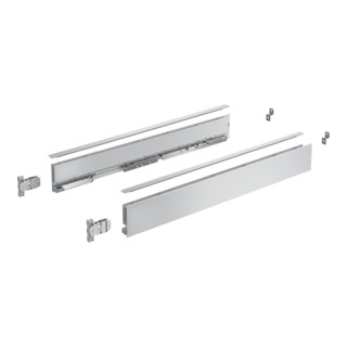 Hettich AvanTech YOU Set Zarge, Höhe 77 mm x NL 400 mm, silber, links und rechts