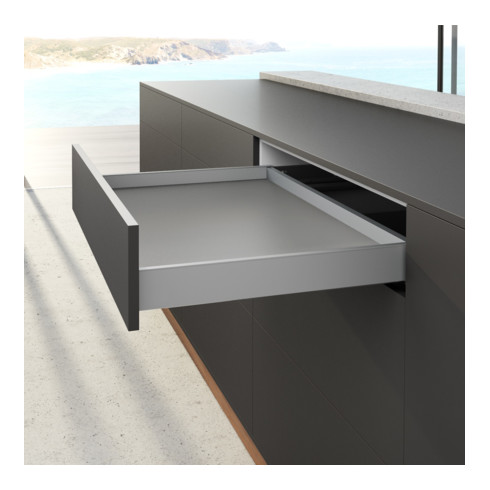 Hettich AvanTech YOU Set Zarge, Höhe 77 mm x NL 400 mm, silber, links und rechts