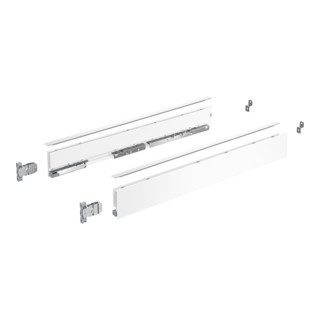 Hettich AvanTech YOU Set Zarge, Höhe 77 mm x NL 400 mm, weiß, links und rechts