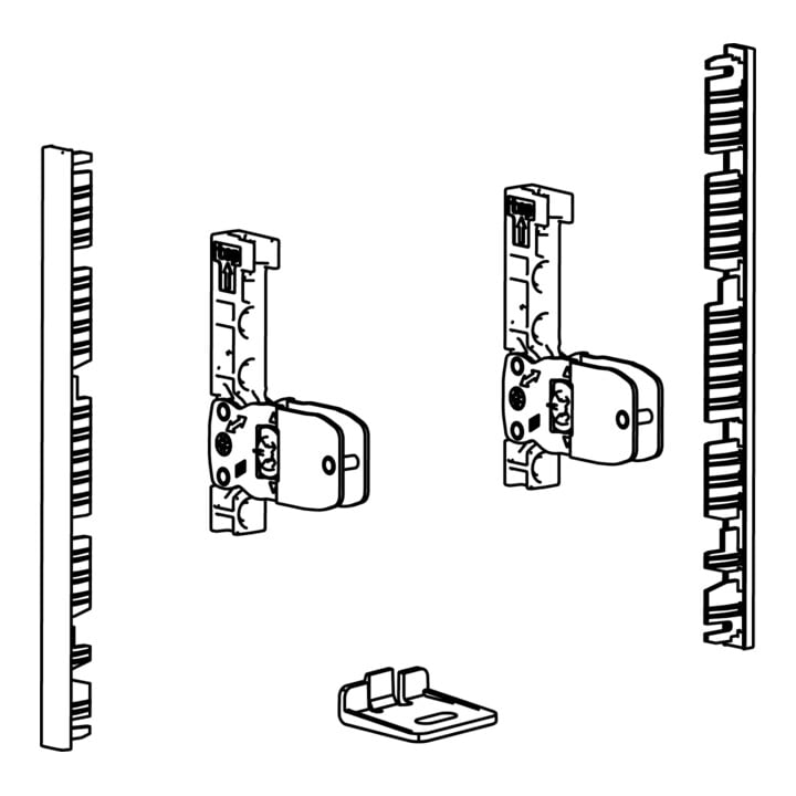 Hettich AvanTech YOU Verbinderset für Innenfront zum Selbstablängen, Nutzung mit Zarge, Systemhöhe 139, anthrazit