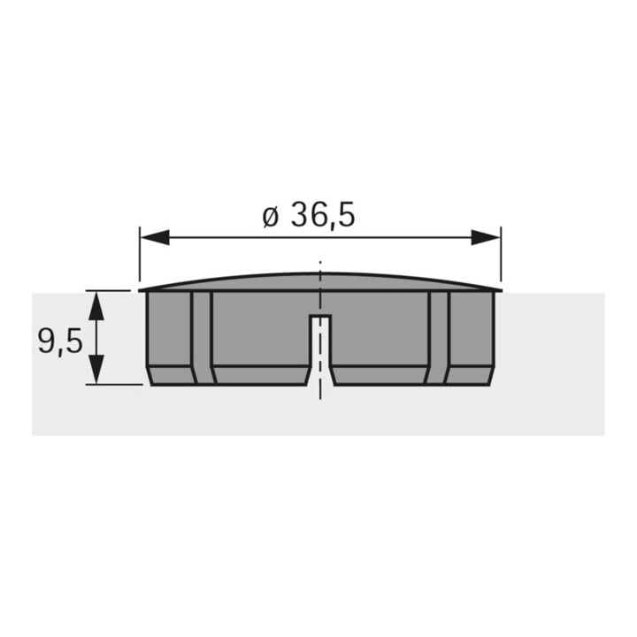 Hettich Cache-vis de meuble 25204, pour charnière à cupule plastique blanc
