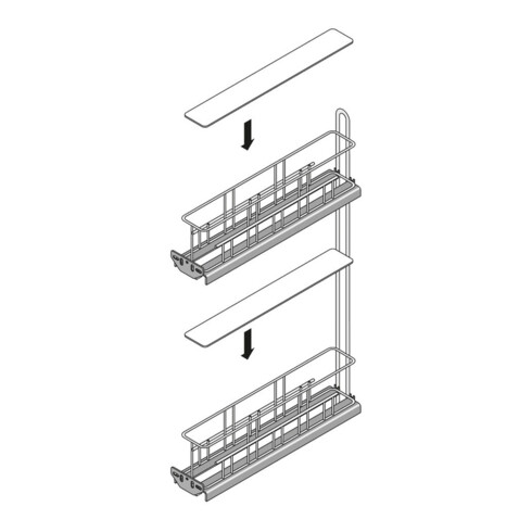 Hettich Cadre de tiroir étagère Cargo IQ plus 150 9077601 plastique translucide