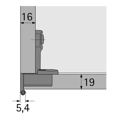 Hettich Charnière à cupule à un bras 270°, Selekta Pro 2000, 45047 nickelée