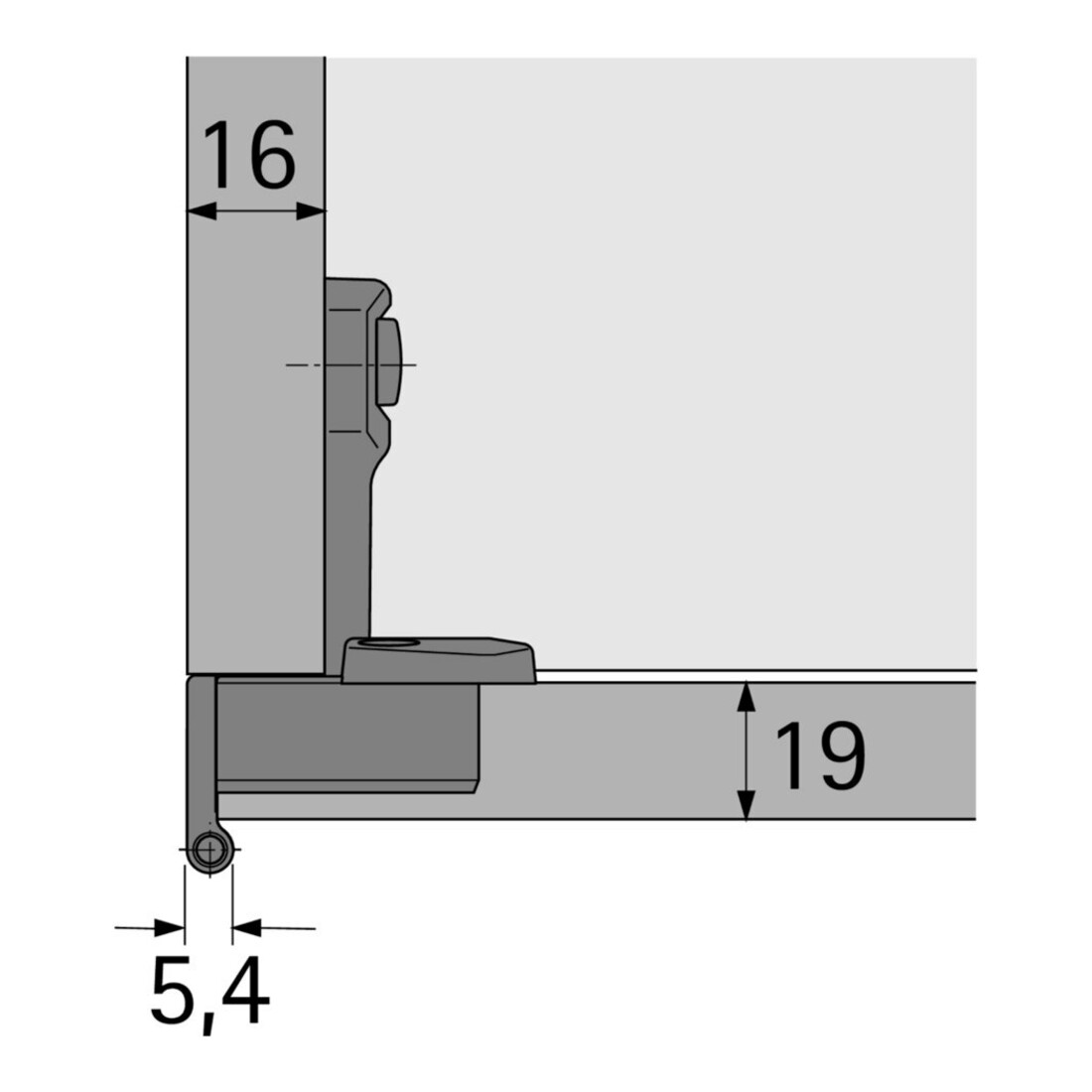 Hettich Charnière à cupule à un bras 270°, Selekta Pro 2000, 45047 nickelée