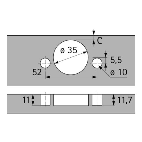 Hettich Charnière à cupule Intermat 9943, 48059 110°, déport 0 mm acier argenté