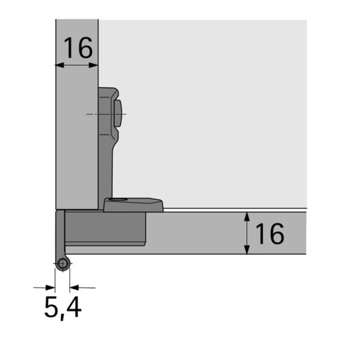 Hettich Charnière d'angle 270°, Selekta Pro 2000, 45046 nickelée