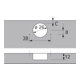 Hettich Charnière d’armoire Intermat 9924, 72965 95°, déport 9,5 mm, zinc injecté, nickelé