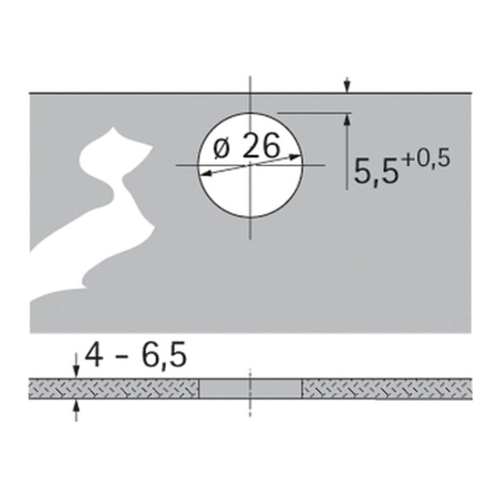 Hettich Charnière de meuble Intermat 9904, 72960 95°, déport 1mm ZDG argenté nickelé