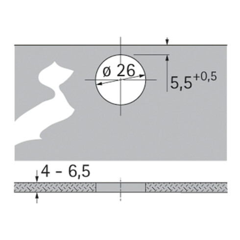 Hettich Charnière de meuble Intermat 9904, 72968 95°, déport 16 mm ZDG nickelé argenté