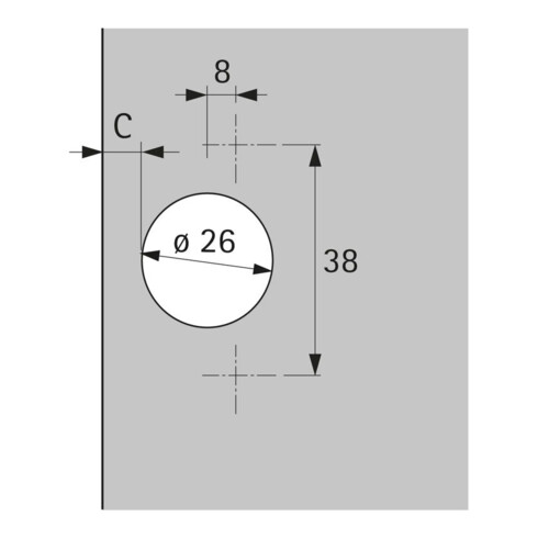 Hettich Charnière de meuble Perfekt 5224 69609, 95°, acier nickelé argenté