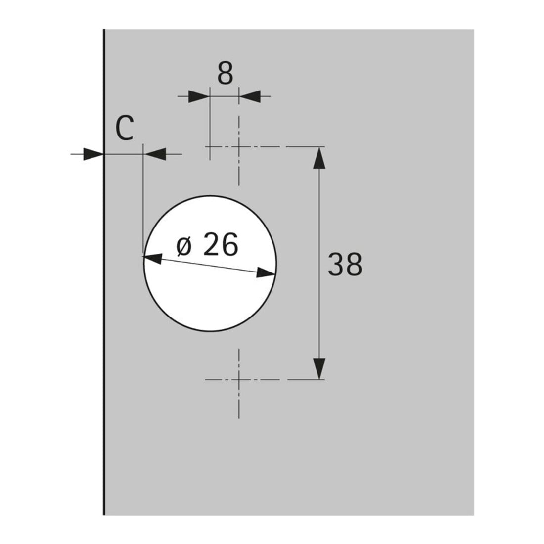 Hettich Charnière de meuble Perfekt 5224 69609, 95°, acier nickelé argenté