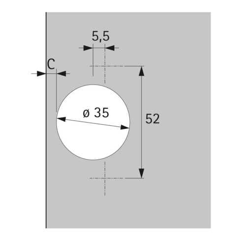 Hettich Charnière de meuble Perfekt 5737 69603, 95°, acier nickelé argenté
