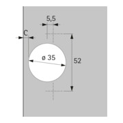 Hettich Charnière de meuble Perfekt 5737 69603, 95°, acier nickelé argenté-2