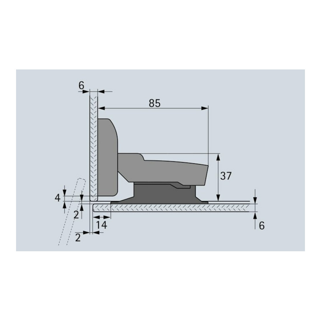 Hettich Charnière Sensys 8645i 9135141, 110°, acier nickelé