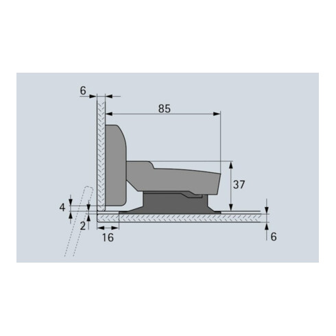 Hettich Charnière Sensys 8645i 9135141, 110°, acier nickelé