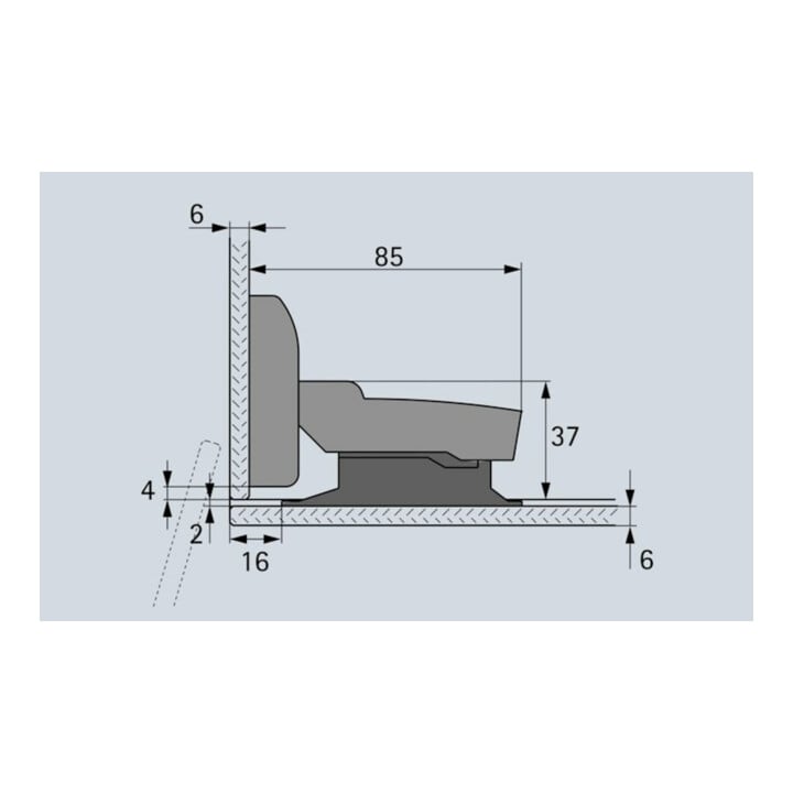 Hettich Charnière Sensys 8645i 9135141, 110°, acier nickelé