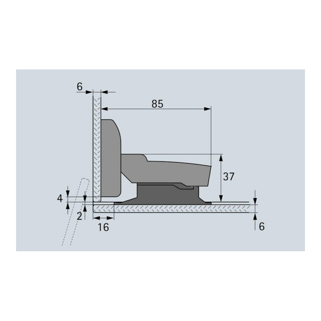 Hettich Charnière Sensys 8645i 9135141, 110°, acier nickelé