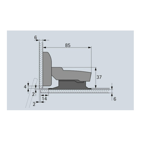 Hettich Charnière Sensys 8645i 9135141, 110°, acier nickelé