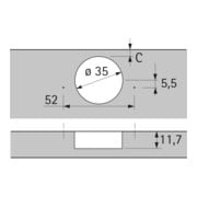 Hettich Charnière Sensys 8687 9099670, 165°, déport 9,5 mm acier nickelé-5