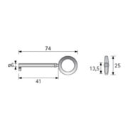 Hettich Clé Type 844565 avec panneton, tige, diamètre 6, nickelé-2