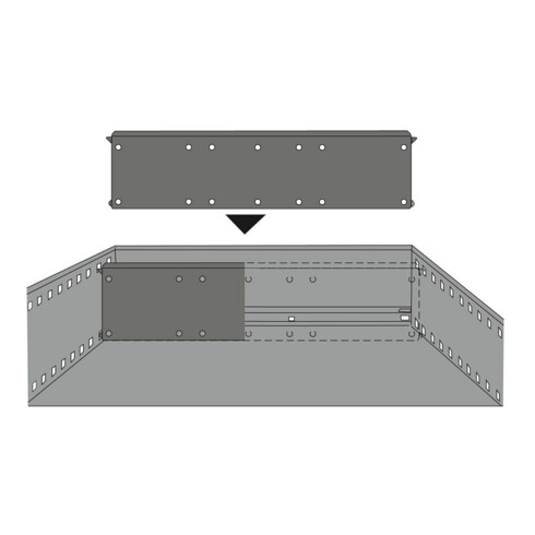 Hettich Cloison double paroi pour tiroir métallique Systema Top 2000 9007199 acier