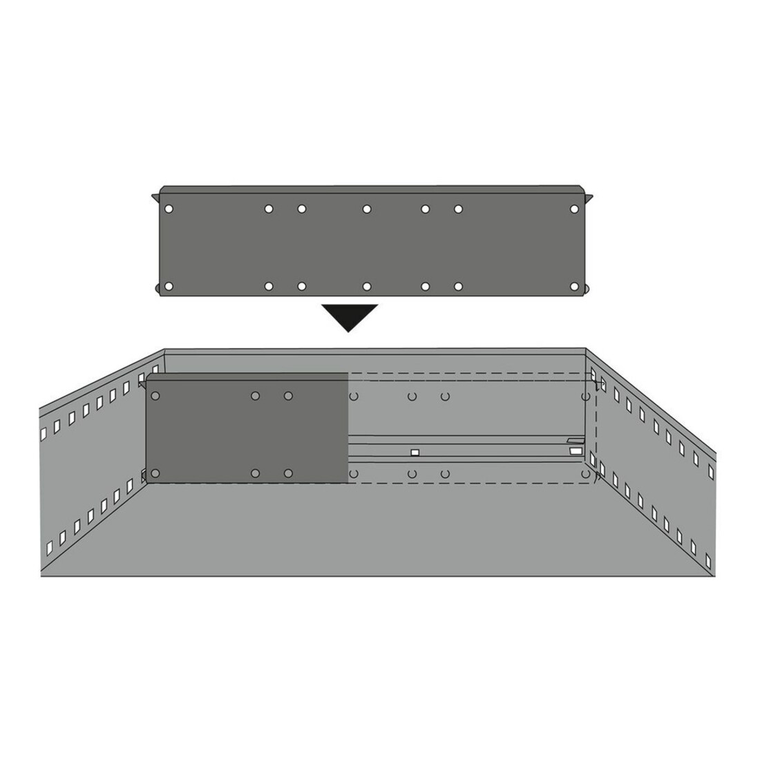 Hettich Cloison double paroi tiroir acier Systema Top 2000 9007204, KF aluopt.