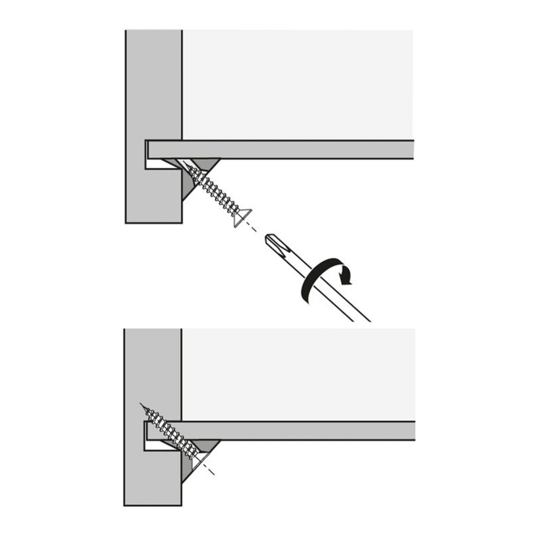 Hettich Connecteur de paroi arrière RV8, 79438 plastique blanc, non traité