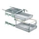 Hettich Container-Set mit Voll- und Überauszügen, Aluminium Optik, 730 mm